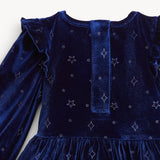 BLUE STAR VELOUR GIRLS DRESS