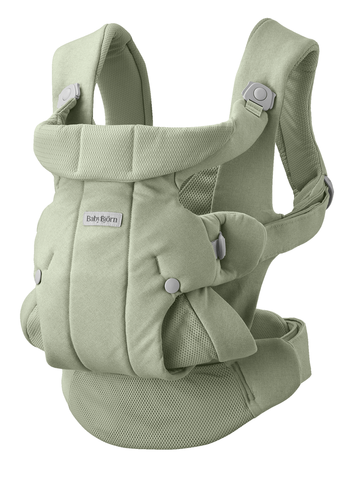 BabyBjorn Baby Carrier Hold in Light Green brushed woven