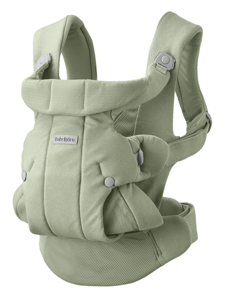 BabyBjorn Baby Carrier Hold in Light Green brushed woven