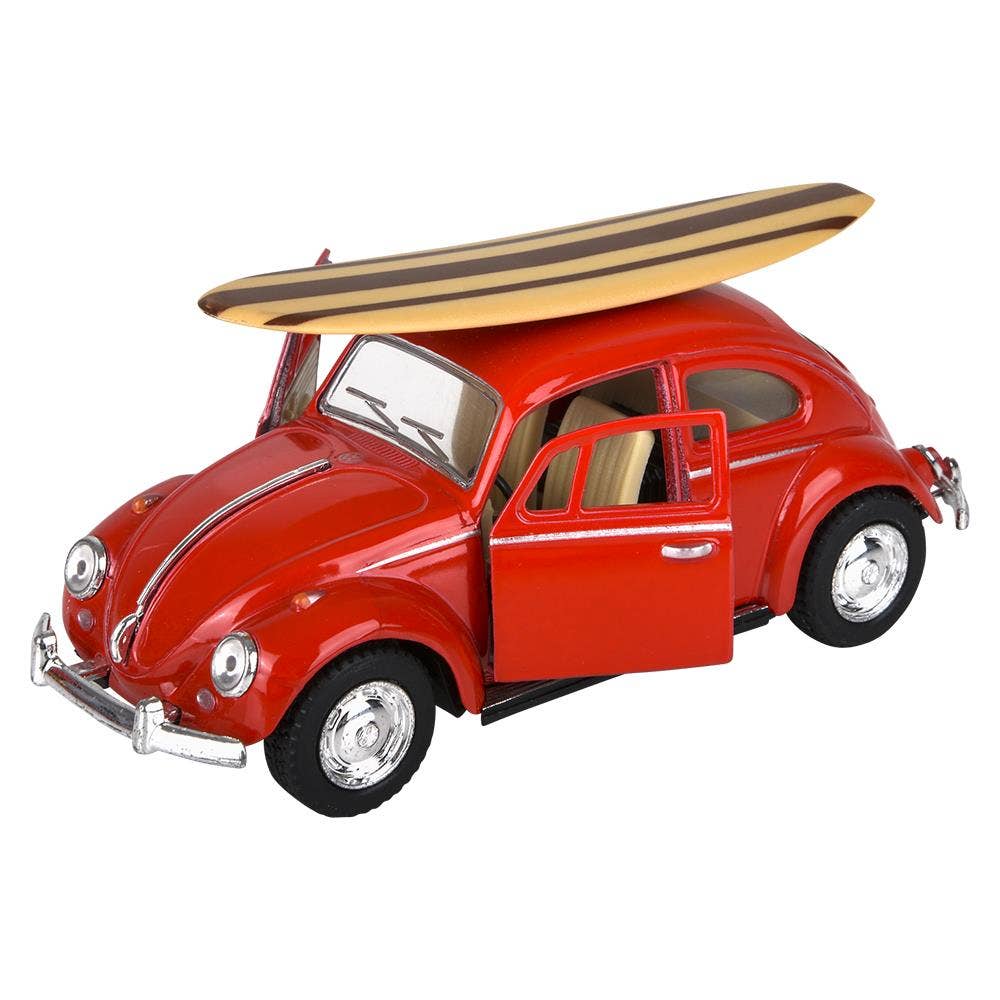 5" Diecast Pull Back 1967 VW Beetle/Surfboard  12/Disp