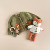 Fox Cardigan Woodland Baby Apparel Fall Winter Acorn Leaf