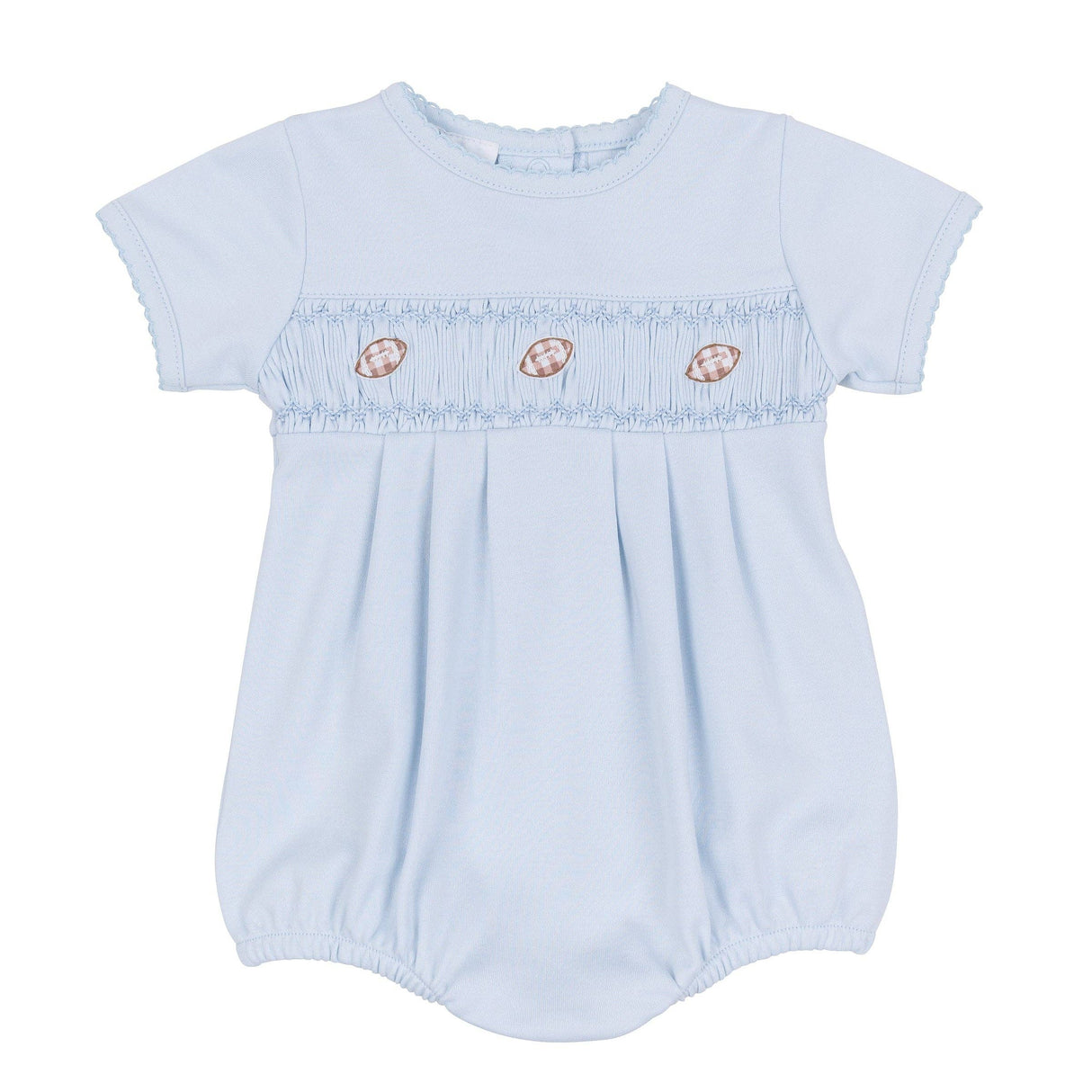 Tiny Tailgater Smocked Bubble - Light Blue