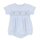 Tiny Tailgater Smocked Bubble - Light Blue