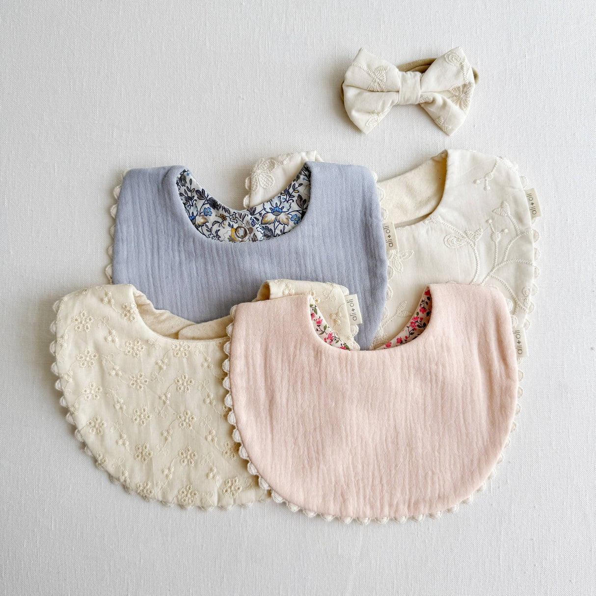 Muslin Cotton Baby Bib Double Sided (Pink/Flowers)