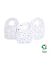 boutique 100% cotton muslin snap bibs 3 pack