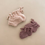 Classic Booties, Mauve | Hand Knit Baby Shoes