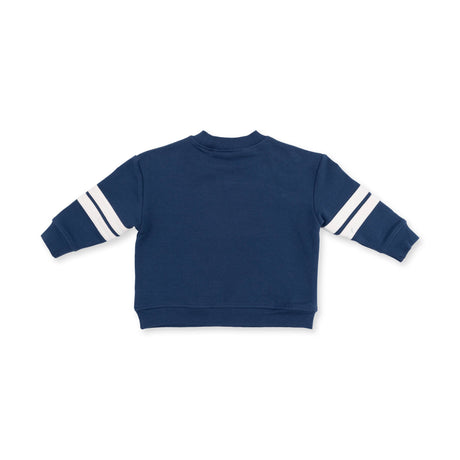Football Helmets - Drop Sleeve Sweatshirt with Varsity Stripes Maroon Helmet