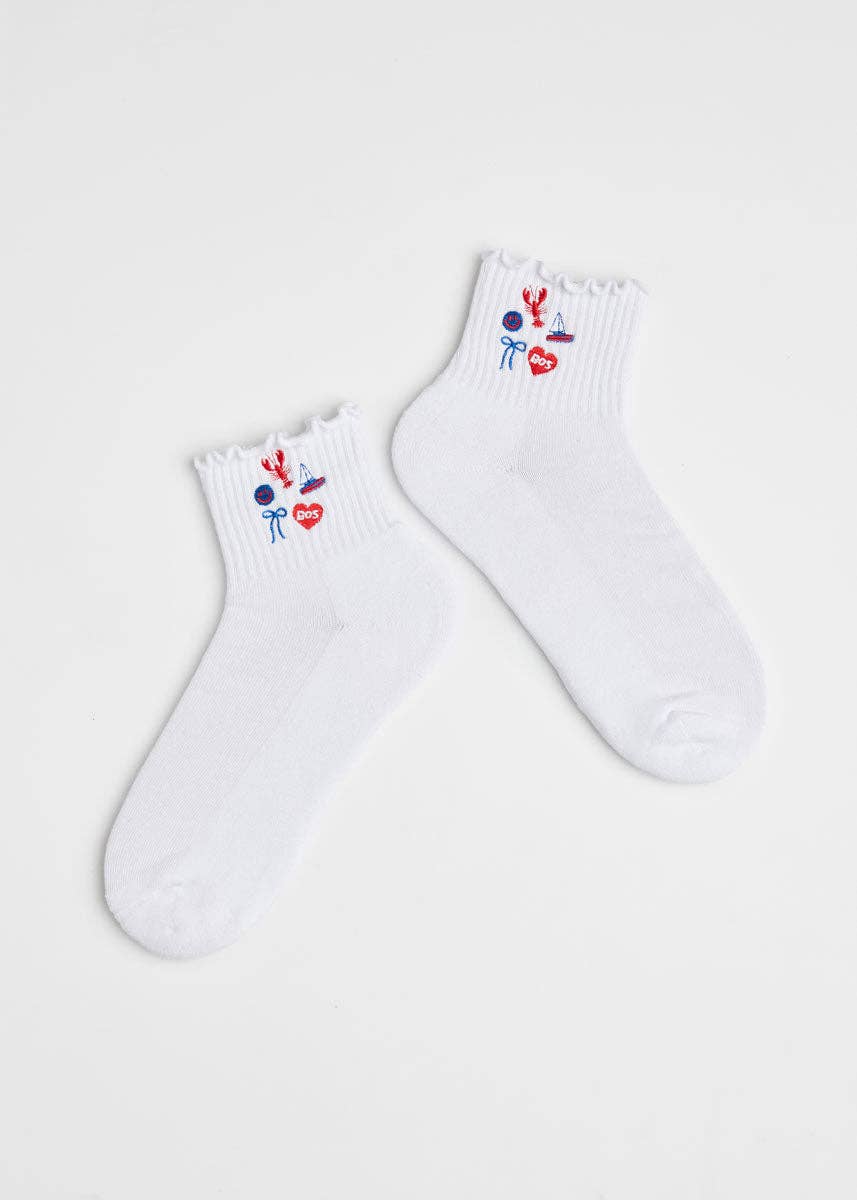 Boston Icons Ruffle Sock