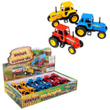 3.75" Diecast Pull Back Farm Tractors
