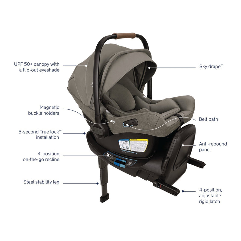 Nuna Pipa Aire RX Infant Car Seat RELX Base Tadpole