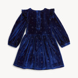BLUE STAR VELOUR GIRLS DRESS