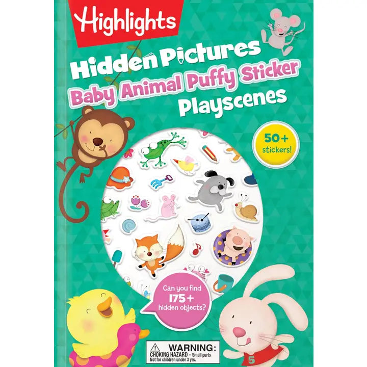 Baby Animal Hidden Pictures Puffy Sticker Playscenes