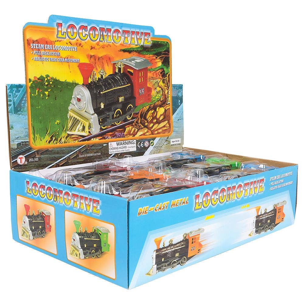 7" Diecast Pull Back Locomotive