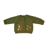 Fox Cardigan Woodland Baby Apparel Fall Winter Acorn Leaf