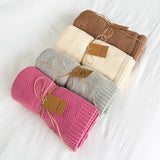 Organic Knit Baby Blanket - Cream (cloverleaf eyelet)