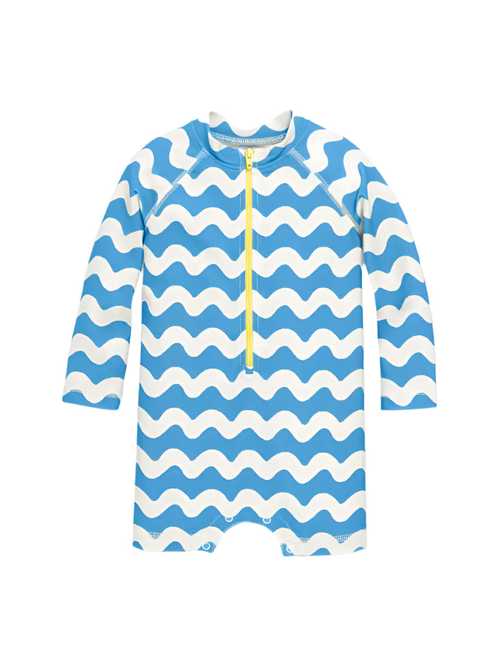Baby One-Piece Rash Guard in Waves
