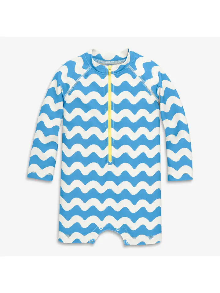 Baby One-Piece Rash Guard in Waves