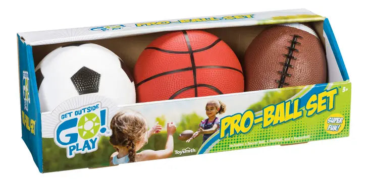 Go! Pro-Ball Set 5" Soccer Ball,6.5" Football, 5" Basketball