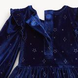 BLUE STAR VELOUR GIRLS DRESS