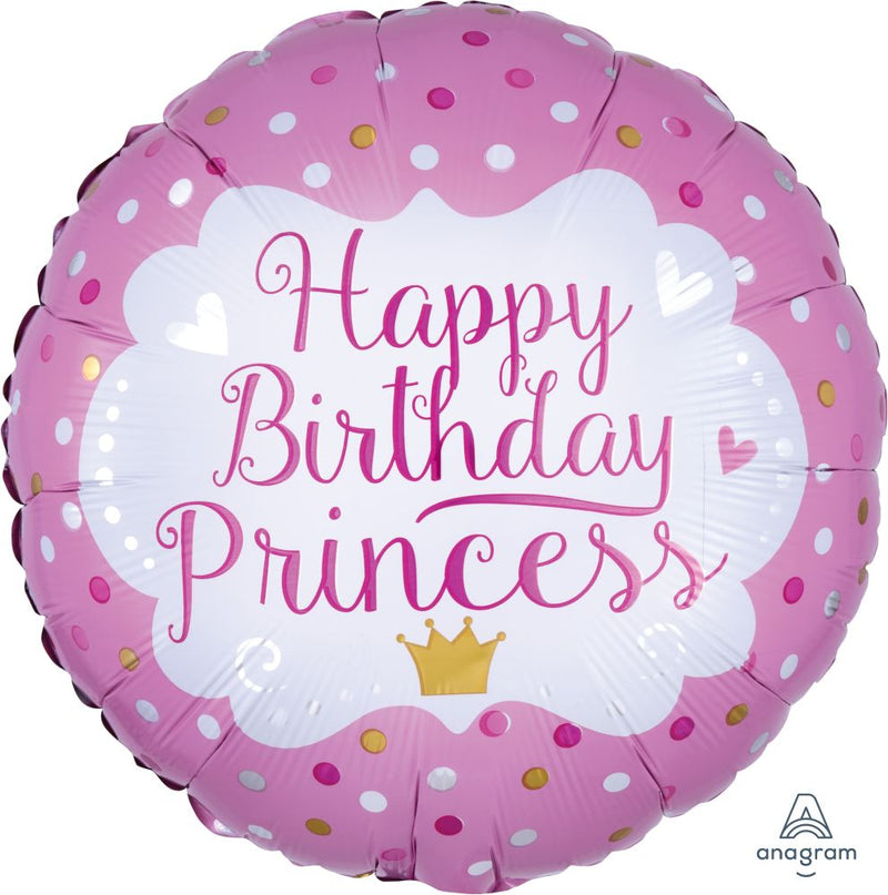 18" Happy B-Day Princess (with helium)
