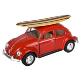 5" Diecast Pull Back 1967 VW Beetle/Surfboard  12/Disp