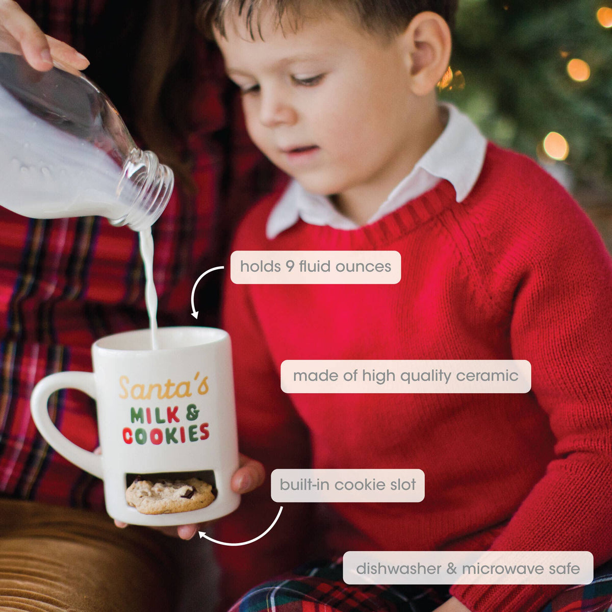 Christmas Mug with Cookie Slot, Santa's Milk & Cookies
