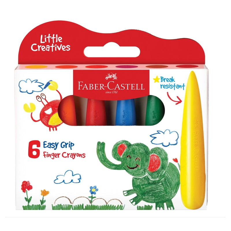 Little Creatives Easy Grasp Finger Crayons - Set of 6