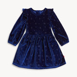 BLUE STAR VELOUR GIRLS DRESS