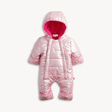 PINK SOLID METALLIC PUFFER PRAM