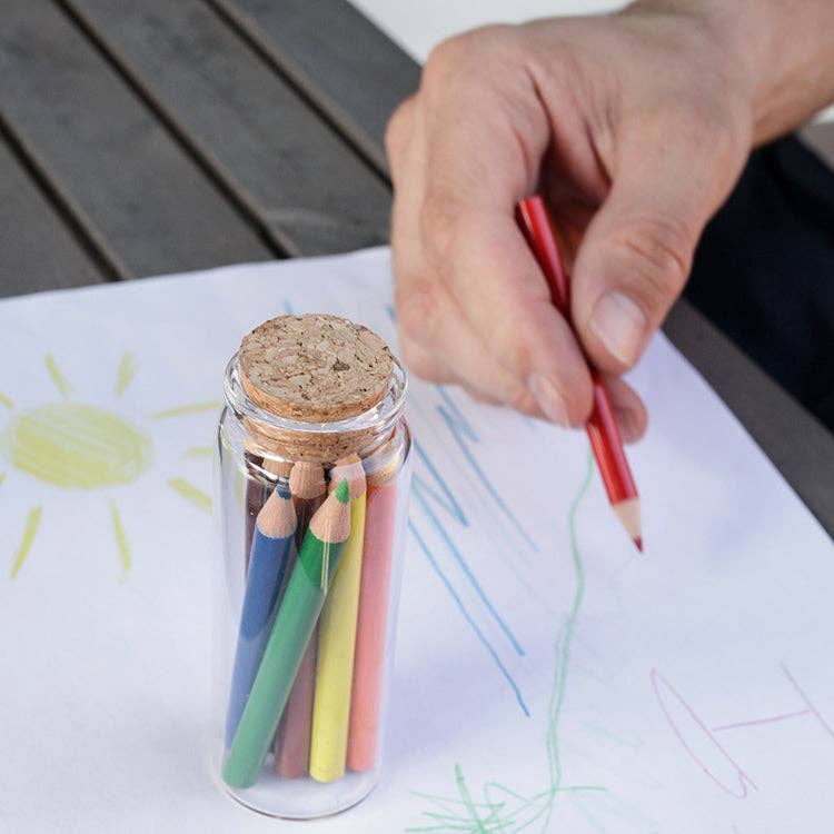 Colored Pencils Set Of 12 In Glass Jar