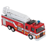 7" Diecast Pull Back Lgt/Sound Fire Engine 1:32 Scale