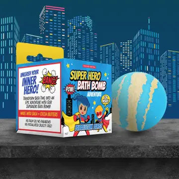 Super Hero Bath Bomb 8.4 oz - Surprise Toy + Coloring Poster