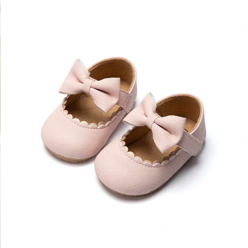 Crawling Baby Shoes - Pink Bows