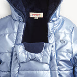 BLUE SOLID METALLIC BOYS PUFFER PRAM
