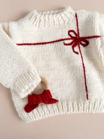 Present Sweater Cream/Red | Kid Baby Holiday Christmas