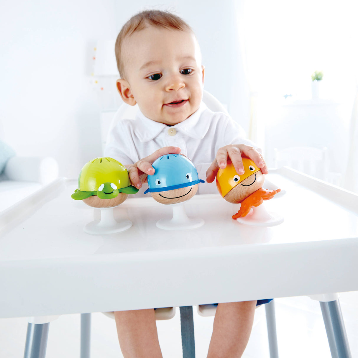 Sea Animals Rattle Set - Octopus, Turtle & Whale Toys