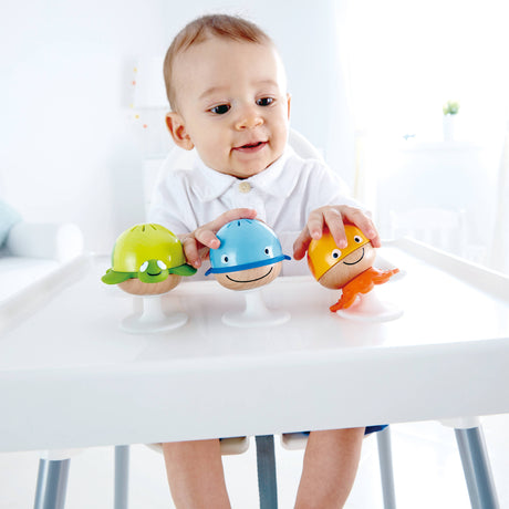 Sea Animals Rattle Set - Octopus, Turtle & Whale Toys