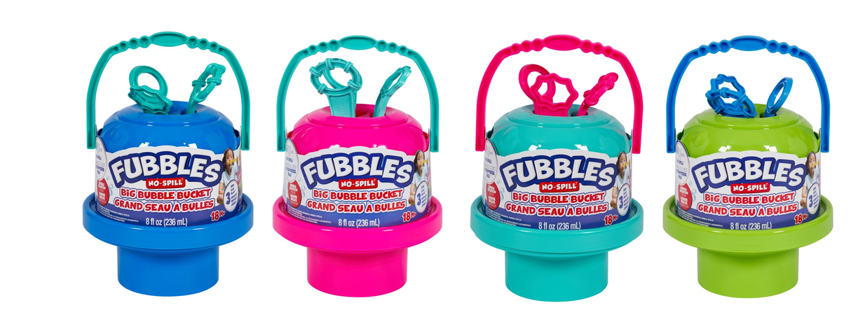 FUBBLES NO SPILL BIG BUBBLE BUCKET WITH BUBBLE SOLUTION