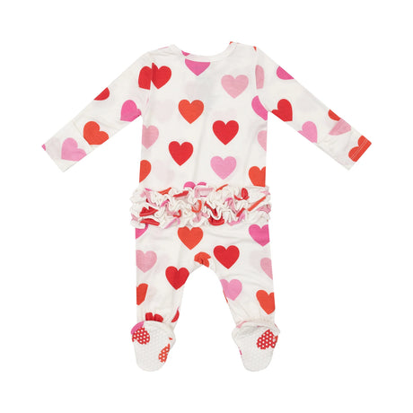 HEART 2 WAY ZIPPER RUFFLE BACK FOOTIE