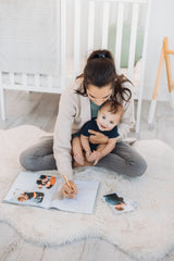 Hello Baby Gray Linen Baby Keepsake Book