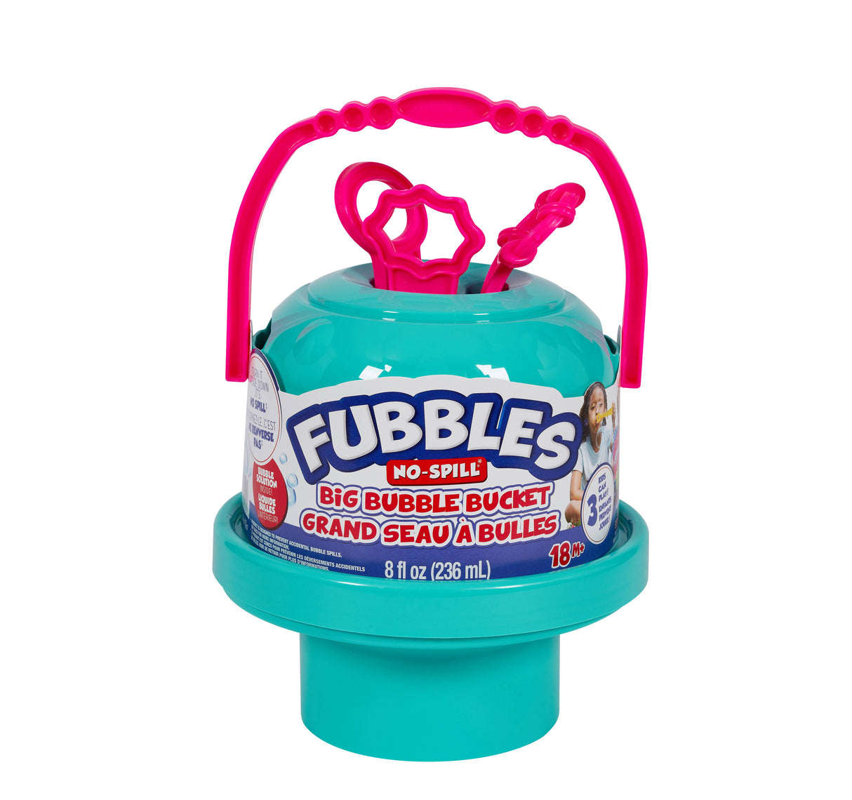 FUBBLES NO SPILL BIG BUBBLE BUCKET WITH BUBBLE SOLUTION