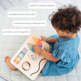 Wooden Busy Board, Montessori Interactive Activity Board