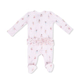 Petite Ballet - 2 Way Ruffle Front Zipper Footie