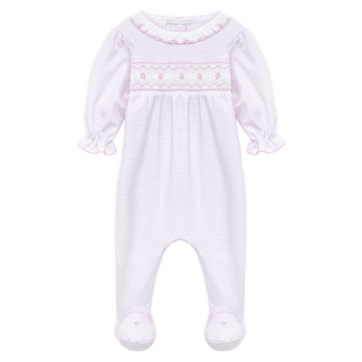 Julia Smocked Footie - Pink