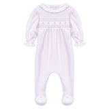 Julia Smocked Footie - Pink