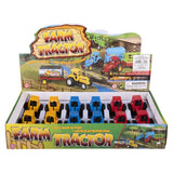 3.75" Diecast Pull Back Farm Tractors