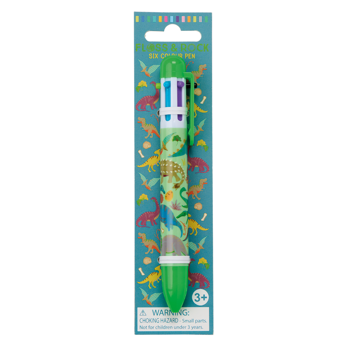 Dinosaur 6 Color Click Pen