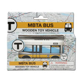 Boston Mbta Wooden Toy Bus - Runs On Wooden Train Tracks