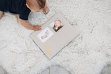 Hello Baby Gray Linen Baby Keepsake Book
