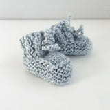 Classic Booties Bowie Grey Hand Knit Baby Shoes Winter Socks